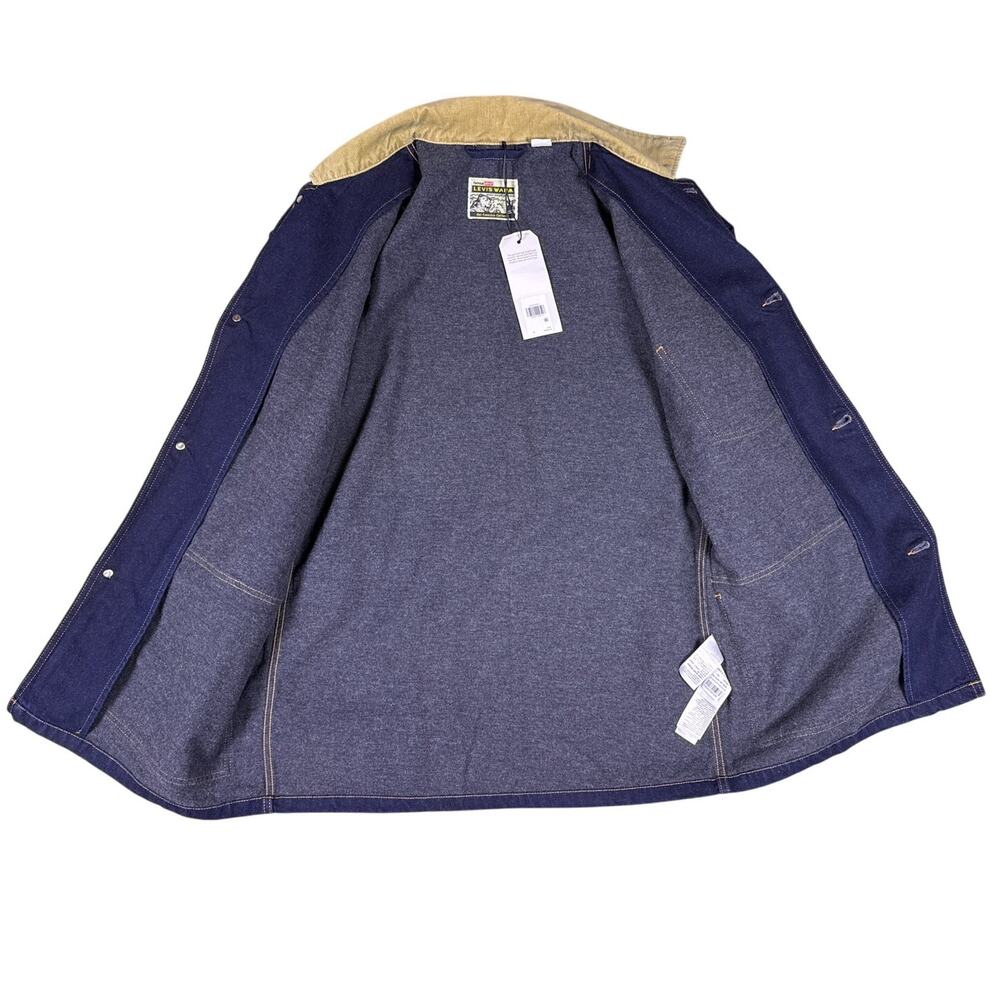 Levi's Denim Chore Coat Cypress Mens Small Dark Indigo Rinse Mid‎ Length Button - Picture 7 of 12